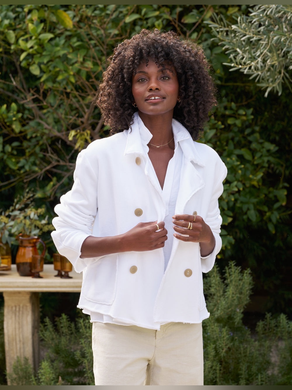 Frank and Eileen MINI BELFAST
Cropped Sweatshirt Peacoat white triple terry
